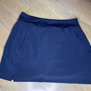Athleta Soho Skort Stretch Zip Pockets Size 10 Navy Blue Tennis Golf Skirt